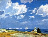 Edward Henry Potthast Canvas Paintings - Along the Shore